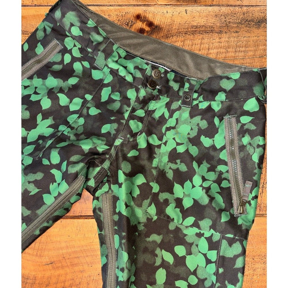 Burton DryRide Women’s Snowboard/Ski Pants  - Black with Green Leaf Print